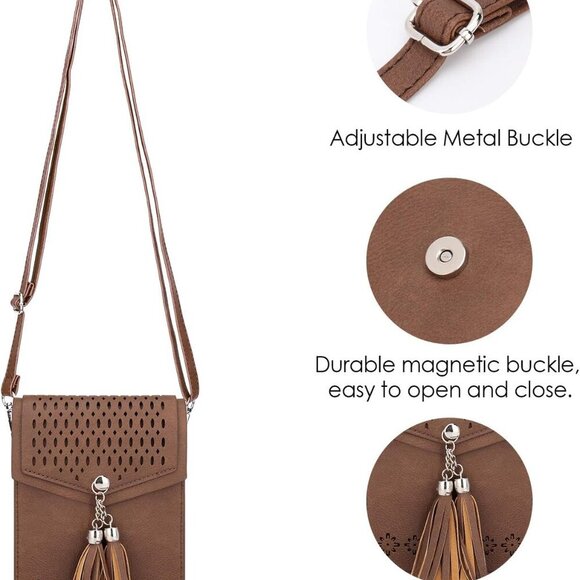 Womens Small Crossbody Bag For Woman, Tassel Wallet Purse,Gifts For Teenage Girl - Picture 7 of 7